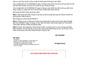 Thông tư 26/2010/TT-BGTVT  Quy chuẩn kỹ thuật quốc gia chế tạo và kiể