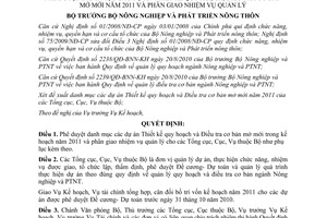 Quyết định 2418/QĐ-BNN-KH  danh mục dự án Thiết kế quy hoạch, điều tra cơ bản