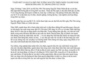 Thông báo 245/TB-VPCP ý kiến kết luận Phó Thủ tướng Nguyễn Thiện Nhân