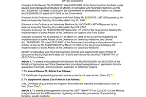 Circular No.53/2010/TT-BNNPTNT on amendment and supplement