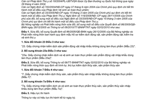 Thông tư 53/2010/TT-BNNPTNT sửa đổi Quyết định 86/2005/QĐ-BNN