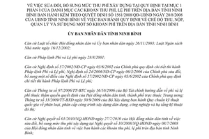 Quyết định 16/2010/QĐ-UBND sửa đổi 1561/2008/QĐ-UBND Ninh Bình thu phí xây dựng