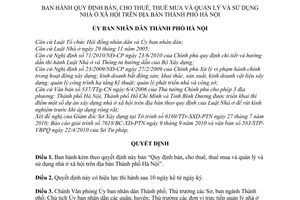 Quyết định 45/2010/QĐ-UBND  bán cho thuê thuê mua quản lý