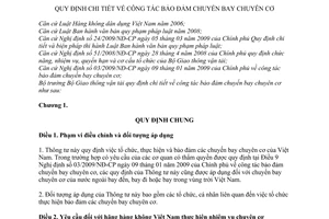 Thông tư 28/2010/TT-BGTVT chi tiết công tác bảo đảm chuyến bay chuyên cơ