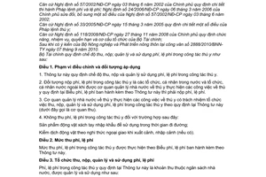 Thông tư 136/2010/TT-BTC hướng dẫn chế độ thu, nộp quản lý sử dụng phí, lệ phí