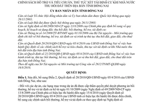 Quyết định 56/2010/QĐ-UBND sửa đổi Quyết định 20/2010/QĐ-UBND