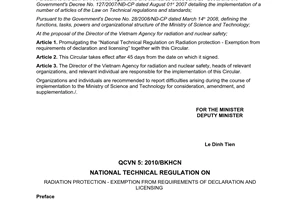 Circular No. 15/2010/TT-BKHCN promulgating the national technical regulation