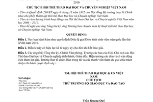 Quyết định 46/QĐ-HTT Điều lệ giải Điền kinh sinh viên toàn quố