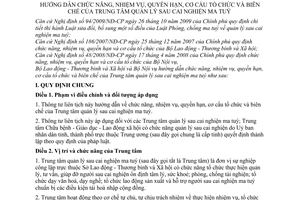 Thông tư liên tịch 28/2010/TTLT-BLĐTBXH-BNV hướng dẫn chức năng, nhiệm vụ, quyền