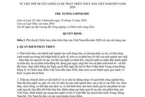 Quyết định 1690/QĐ-TTg  phê duyệt Chiến lược phát triển thủy sản Việt Nam