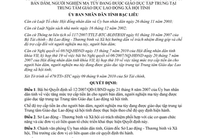 Quyết định 06/QĐ-UBND 2010 bãi bỏ quyết định 12/2007/QĐ-UBND Bạc Liêu