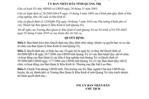 Quyết định 1776/QĐ-UBND chức năng quyền hạn cơ cấu tổ chức ban quản lý khu kinh tế Quảng Trị