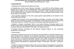 Plan No.  435/KH-BCDXDNTM for implementing the national targeted program on new