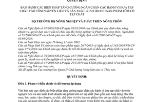 Quyết định 2512/QĐ-BNN-QLCL  biện pháp tăng cường ngăn chặn hành vi đưa tạp chất