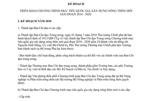 Kế hoạch 435/KH-BCĐXDNTM triển khai Chương trình mục tiêu quốc gia