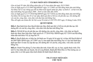 Quyết định 57/2010/QĐ-UBND Quy định tạm thời hỗ trợ chi phí đào tạo