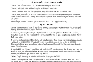 Quyết định 21/2010/QĐ-UBND chính sách hỗ trợ Trưởng Ban công tác Mặt trận thôn bản tổ dân phố Lai Châu