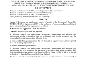 Decree No. 96/2010/ND-CP amending and supplementing a number of articles