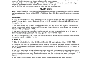 Quyết định 4138/QĐ-BGDĐT  phê duyệt Đề án Xây dựng phát triển hệ thống