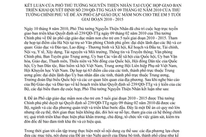 Thông báo 257/TB-VPCP kết luận Phó Thủ tướng Nguyễn Thiện Nhân