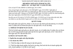 Nghị quyết 143/2010/NQ-HĐND phân cấp nguồn thu nhiệm vụ chi của các cấp