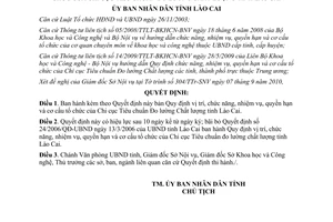 Quyết định 31/2010/QĐ-UBND chức năng chi cục Tiêu chuẩn đo lường chất lượng Lào Cai