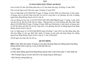 Quyết định 1565/2010/QĐ-UBND phụ cấp người hoạt động không chuyên trách cấp xã Cao Bằng