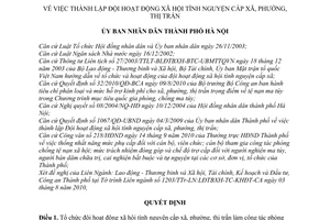 Quyết định 48/2010/QĐ-UBND thành lập Đội hoạt động xã hội tình nguyện cấp xã