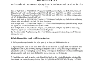 Thông tư liên tịch 144/2010/TTLT-BTC-BTP phí thi hành án dân sự