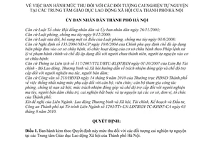 Quyết định 49/2010/QĐ-UBND mức thu đối tượng cai nghiện tự nguyện