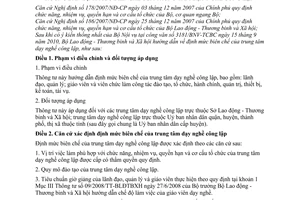 Thông tư 29/2010/TT-BLĐTBXH hướng dẫn định mức biên chế Trung tâm dạy nghề