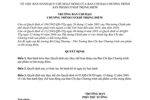 Quyết định 444/QĐ-CKTĐ Quy chế hoạt động của Ban Chỉ đạo Chươn