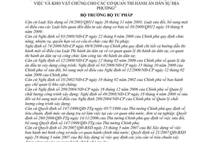 Quyết định 226/QĐ-BTP quy mô đầu tư xây dựng