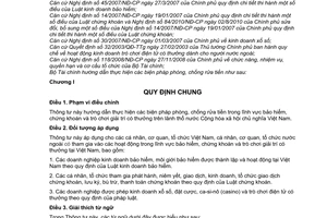 Thông tư 148/2010/TT-BTC hướng dẫn biện pháp phòng, chống rửa tiền