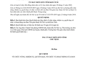 Quyết định 36/2010/QĐ-UBND tổ chức Ban Tôn giáo thuộc Sở Nội vụ Kon Tum