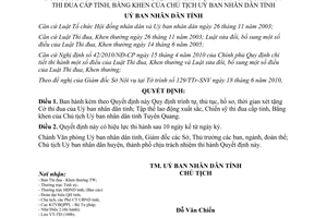 Quyết định 22/2010/QĐ-UBND thủ tục hồ sơ thời gian xét tặng Cờ thi đua Tuyên Quang