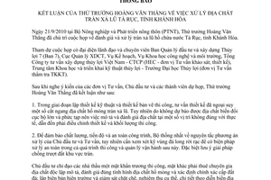 Thông báo 5266/TB-BNN-XD kết luận Thứ trưởng Hoàng Văn Thắng