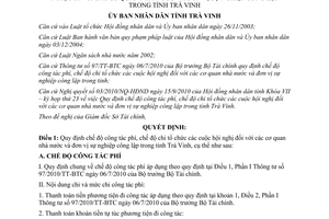 Quyết định 06/2010/QĐ-UBND công tác phí chi tổ chức hội nghị Trà Vinh