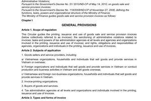 Circular No. 153/2010/TT-BTC guiding the Government's Decree No. 51/20107ND-CP