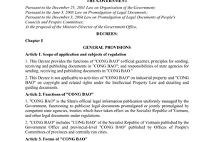Decree No. 100/2010/ND-CP on "CONG BAO"