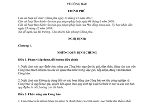 Nghị định 100/2010/NĐ-CP công báo