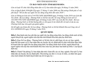 Quyết định 2507/QĐ-UBND 2010 học phí đào tạo nghề cho lao động nông thôn Khánh Hòa