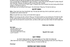 Quyết định 2797/QĐ-TCTHA  Quy trình in phát hành, quản lý sử dụng