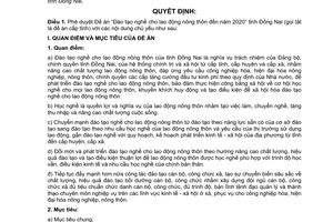 Quyết định 2577/QĐ-UBND phê duyệt Đề án Đào tạo nghề cho lao động nông thôn