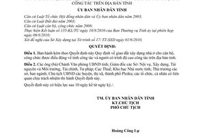 Quyết định 20/2010/QĐ-UBND  giao đất xây dựng nhà ở