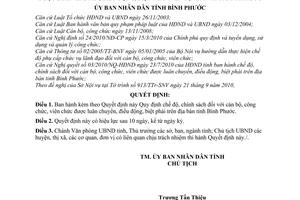 Quyết định 62/2010/QĐ-UBND chế độ, chính sách