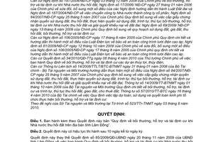 Quyết định 32/2010/QĐ-UBND  bồi thường hỗ trợ tái định cư Nhà nước thu hồi đất