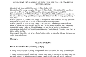 Thông tư 29/2010/TT-BGTVT  phòng, chống khắc phục hậu quả lụt, bão