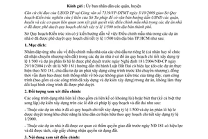 Công văn 2542/SQHKT-QHKTT hướng dẫn điều chỉnh mẫu nhà trong các dự án nhà ở