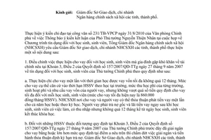 Công văn 2287/NHCS-TDSV hướng dẫn ý kiến chỉ đạo Phó Thủ tướng Nguyễn Thiện Nhân